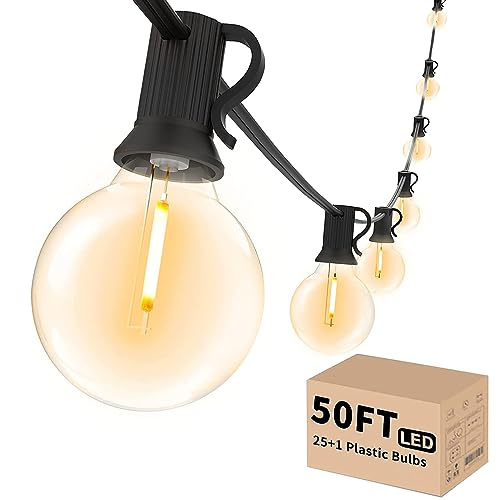 Outdoor String Lights LED 50 FT G40 26 Bulbs Waterproof for Patio (50 Foot)