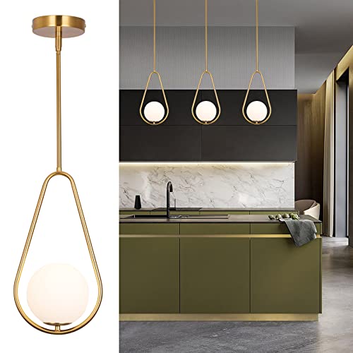 Gold Pendant Lighting Brass Finished Modern Style Kitchen Island Lighting