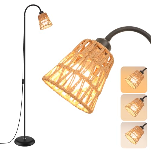 Boho Black Floor Lamp for Living Room (Black-1)