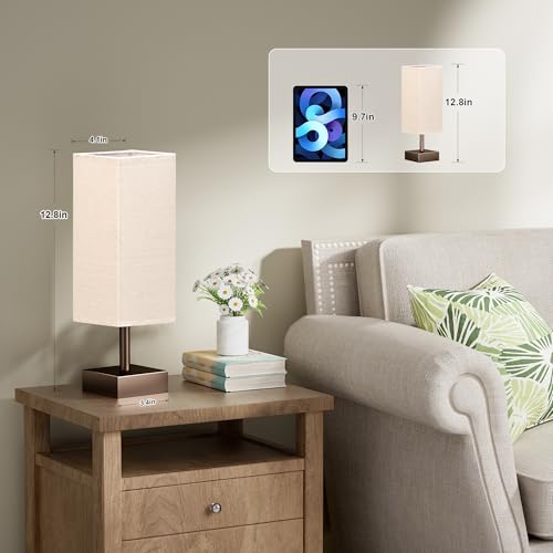 Browm Small Bedside Lamp for Bedroom