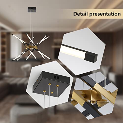 Chandeliers Modern LED Ceiling Light Dimmable Black Chandelier Embedded Installation Fixture