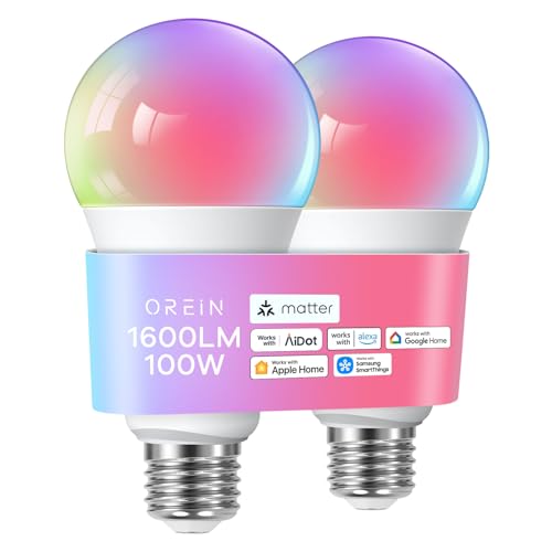 Matter Smart Light Bulbs A21 (2 Count)