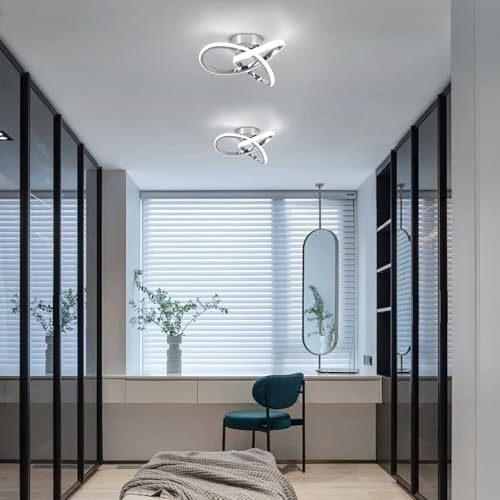 Hallway Light Acrylic Modern LED Ceiling Light Fixtures Cool White 6000K Close to Ceiling Lights for Bedroom