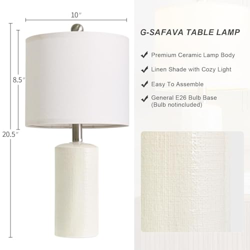 Small Table Lamps Set of 2 for Living Room 20.25" White Lamps Bedside Lamps (2 Count)