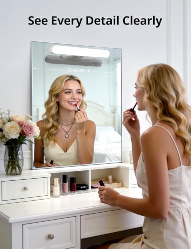2 Pack Battery Operated Bathroom Mirror Lights Bar for Vanity Stick on (2 Count)