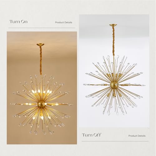 18 Light Gold Sputnik Chandelier
