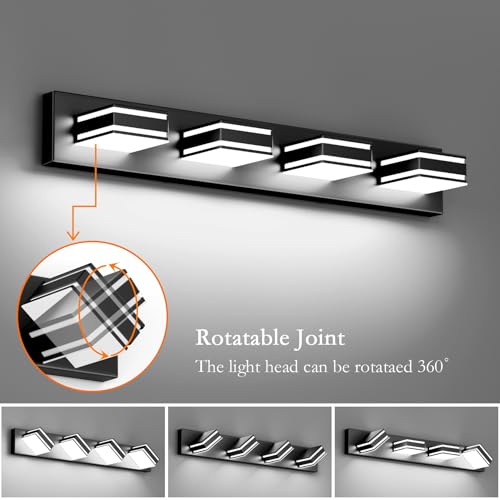Modern Black Vanity Light for Bathroom 4 (4 Count)