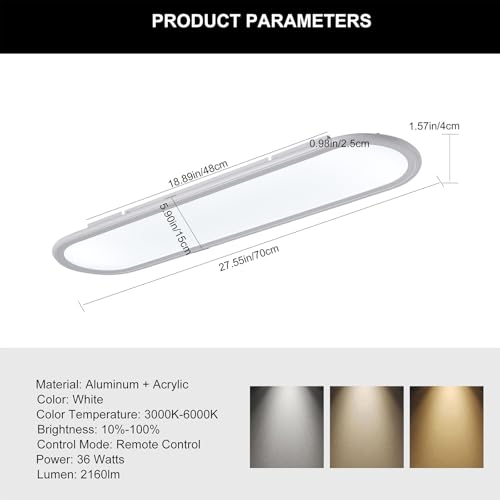 27.6 Inch Dimmable LED Linear Ceiling Light