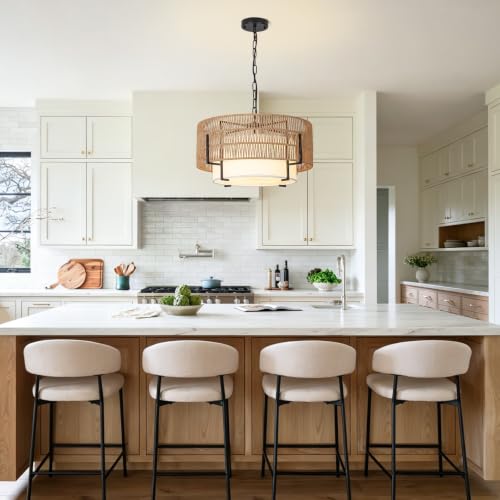 4 Light Rattan Chandelier