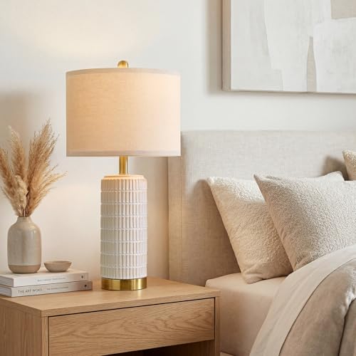 25'' Modern Table Lamps Set of 2 for Living Room with Gold Base (2 Count)
