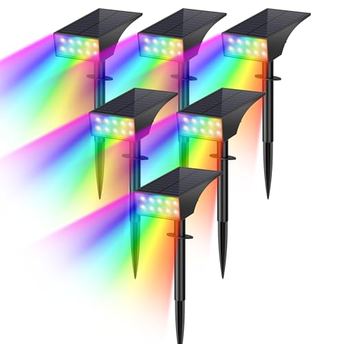 Solar Spot Lights Outdoor Color Changing 6 Pack Halloween Spotlights (12 Count)