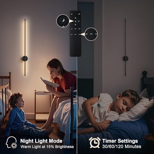 Battery Operated Modern Wall Sconce Set of Two