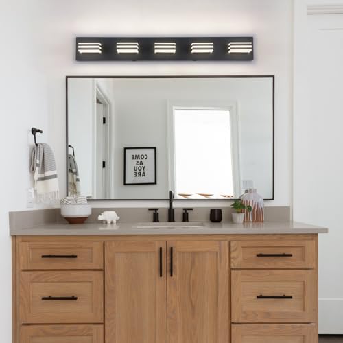 LED Wall Black Vanity Lights for Bathroom Light Fixtures 30W Adjust 3 Colors Modern Bath Lighing Over Mirror Acrylic Heads LED Vanity Light
