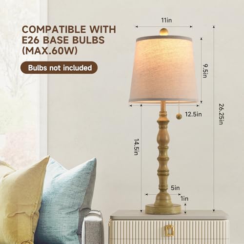 Lamps Set of 2 Modern Farmhouse Table Lamp Bedside Reading Lamps Living Room End Tables Set Lamps for Night Stands Bedroom Night Lamp (2 Count)