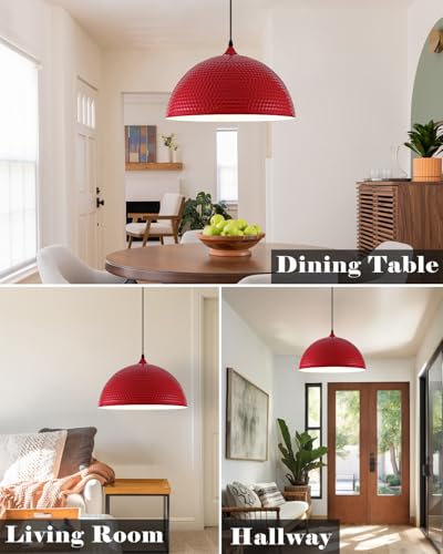 16 inch Red Pendant Light 2 Pack