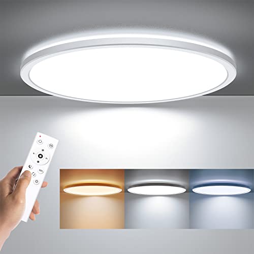LED Flush Mount Ceiling Light Fixture with Remote Control