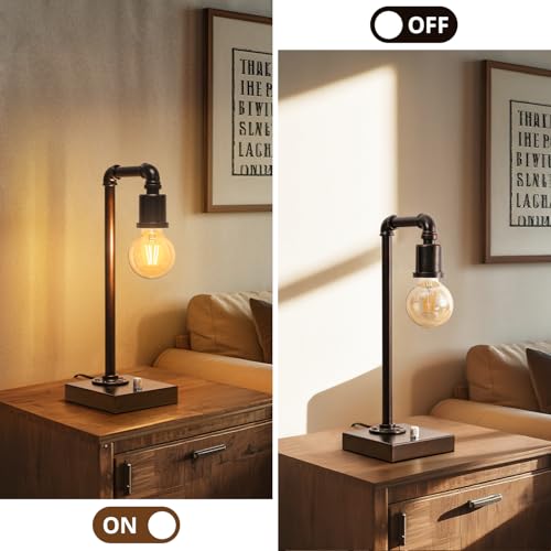 Industrial Table Lamp with Water Pipe Design
