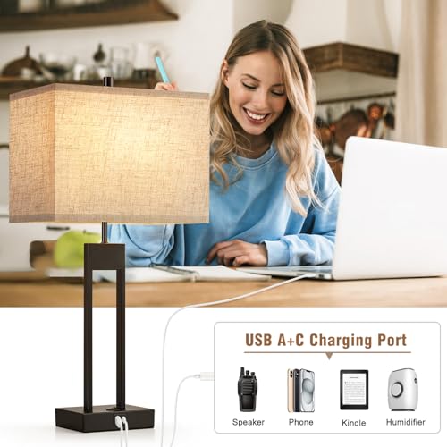 Extra Large 25.5" Nightstand Table Lamps for Bedrooms Set of 2 (2 Count)
