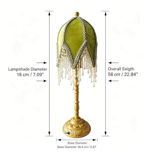 Vintage Tasselled Table Lamp with Beaded Shade