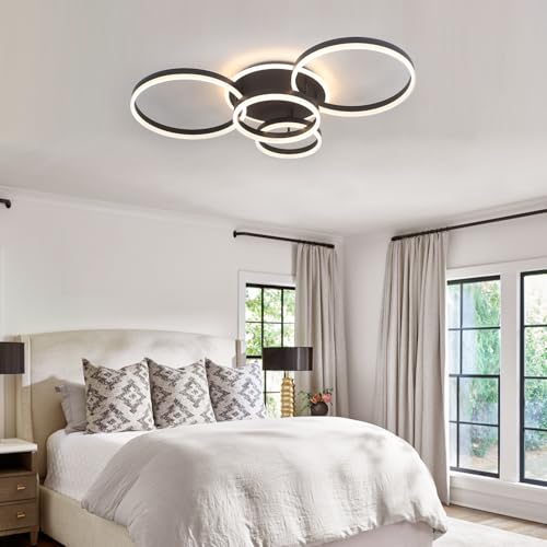4 Rings Modern LED Chandelier with Remote Semi