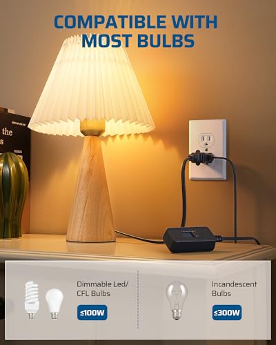 2 Pack Plug in Dimmer Switch for Lamp (2 Count)