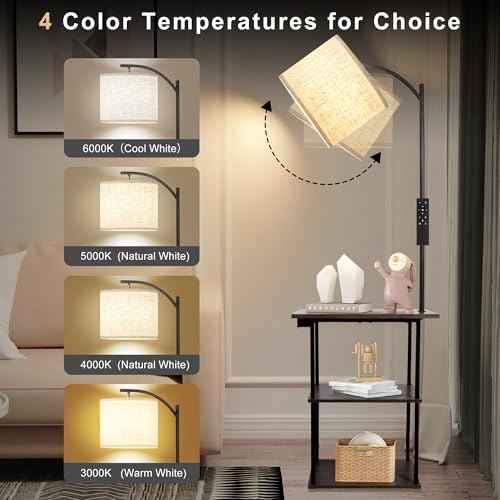 Floor Lamp with Table & Remote
