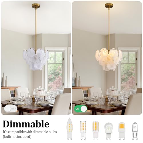 Modern Gold Glass Chandelier
