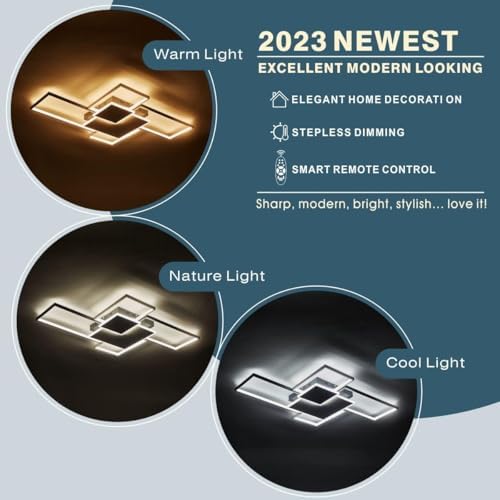 43.3in Modern LED Flush Mount Ceiling Light