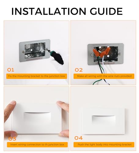 3 Color 120V Dimmable LED Indoor Outdoor Step Light (12 Count)