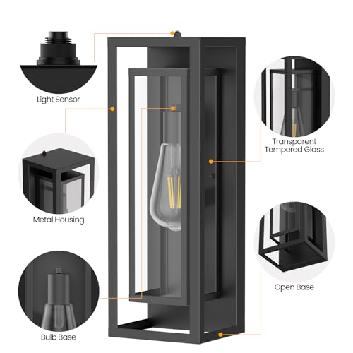 18" Dusk to Dawn Outdoor Wall Light (2 Count)