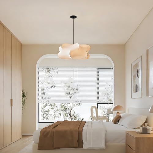 Janpanese Style White Fabric Pendant Light for Bedroom