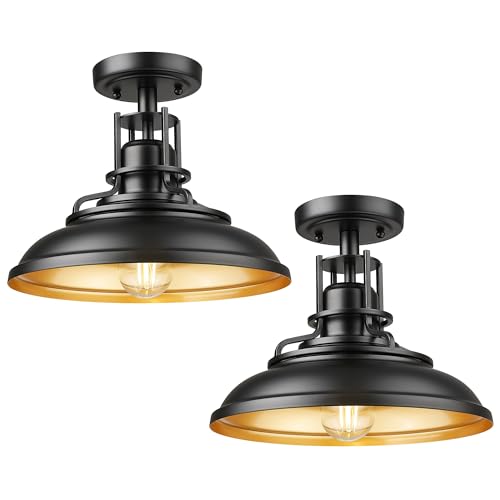 12 Inch Semi Flush Outdoor Ceiling Lights (2 Count)