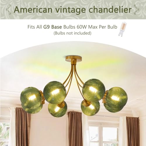 8 Light Semi Flush Mount Chandelier