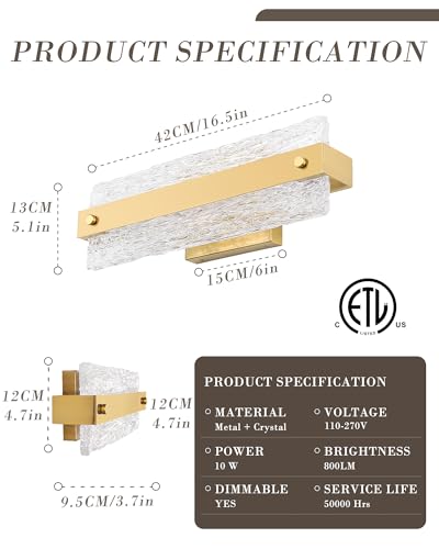 Modern LED Bathroom Vanity Light Fixture Over Mirror