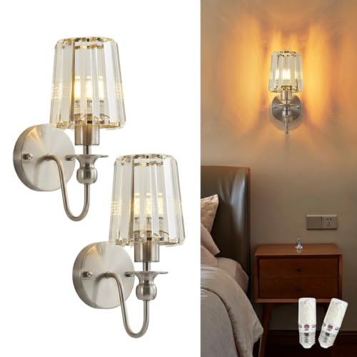 Hardwired Crystal Wall Sconces Set of 2 (2 Count)
