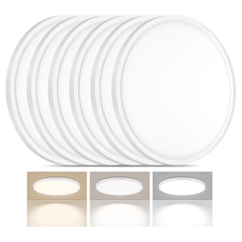 LED Flush Mount Ceiling Light 12in Thin 3CCT White Wired
