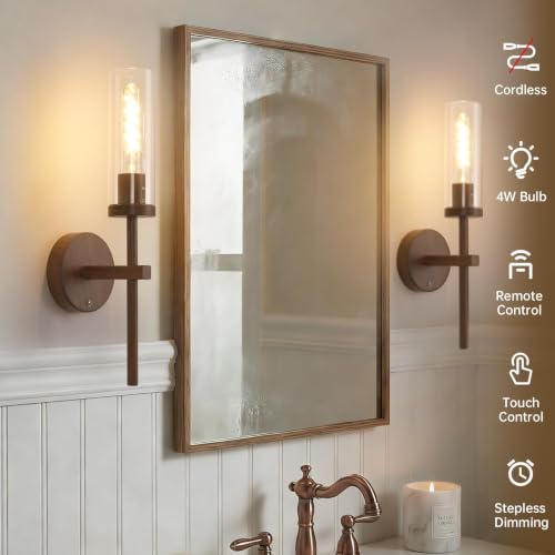 Battery Operated Wall Sconces Set of 2 (2 Count)