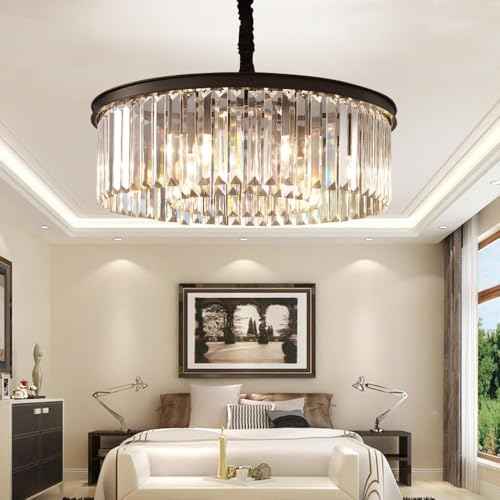 Crystal Chandeliers Modern Contemporary Ceiling Lights Fixtures Pendant Lighting Dining Room Living Room Chandelier D21.6 H7.1