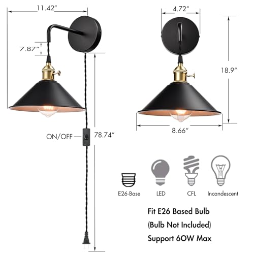 Hanging Height Adjustable Wall Sconce (2 Count)