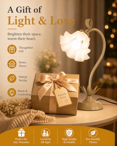 Flower Table Lamp Cute Desk Lamp for Bedroom Home Decor