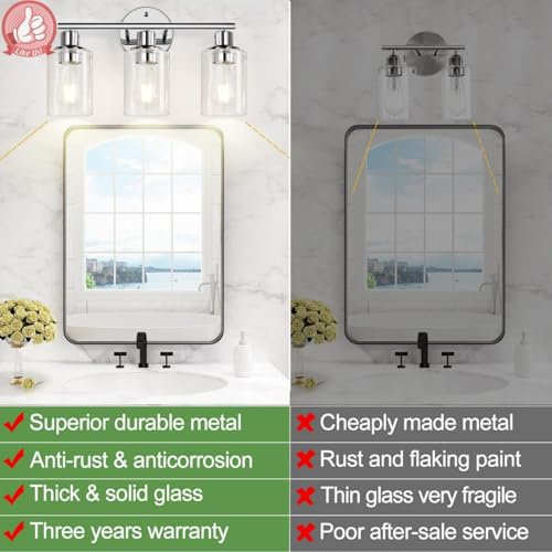 3 Light Bathroom Light Fixtures (3 Count)