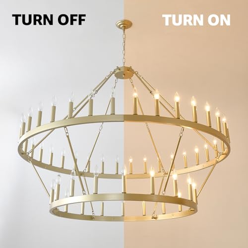 60 Inch Gold Wagon Wheel Chandelier 2
