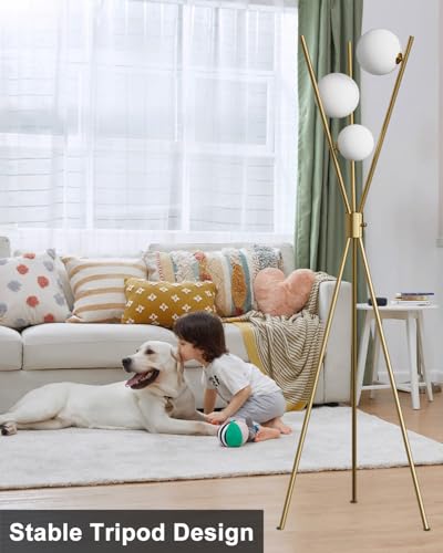 3 Globe Dimmable Tripod Floor Lamp