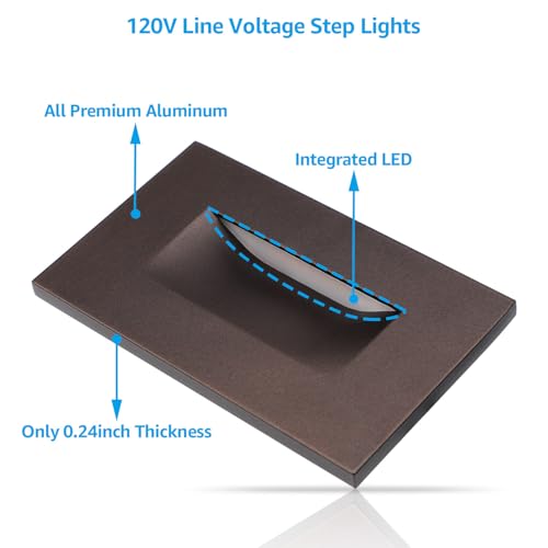 3 Pack 5CCT 120V LED Step Lights (3 Count)