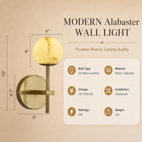 10 in Alabaster Wall Sconces