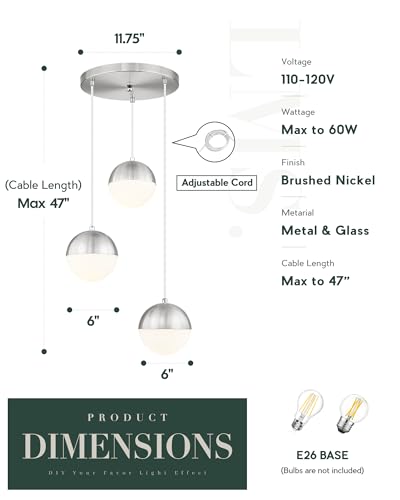 Modern Brushed Nickel 3 (3 Count)