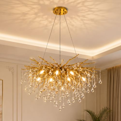 Gold Crystal Chandelier for Dining Room