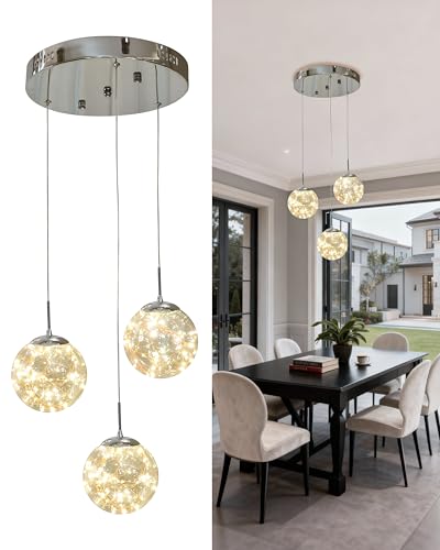 Pendant Lights Modern Crystal Chandeliers Hanging Light Fixture for Kitchen Island Sphere Pendant Light (127 Count)
