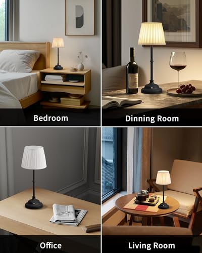 Black Cordless Portable LED Table Lamp