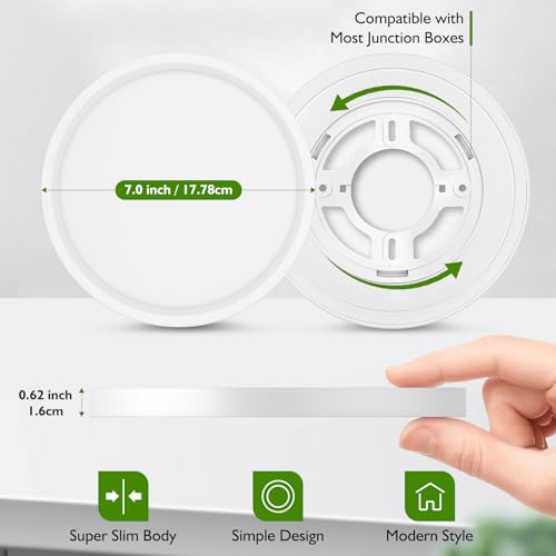 7 Inch Flush Mount LED Ceiling Light Fixture (16 Count)